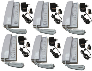 Pack 6 combine interphone filaire compatible 11 postes intercommunication  6 alimentation electrique ECLATS DESTOCKAGE