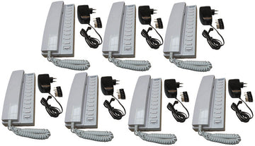 Pack 7 combine interphone filaire compatible 11 postes intercommunication  7 alimentation electrique ECLATS DESTOCKAGE