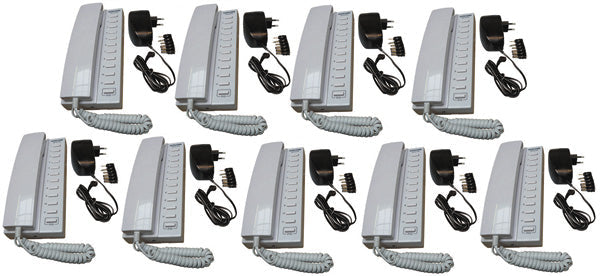 Pack 9 combine interphone filaire compatible 11 postes intercommunication  9 alimentation electrique ECLATS DESTOCKAGE