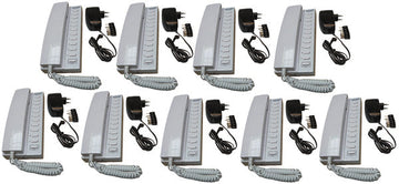 Pack 9 combine interphone filaire compatible 11 postes intercommunication  9 alimentation electrique ECLATS DESTOCKAGE