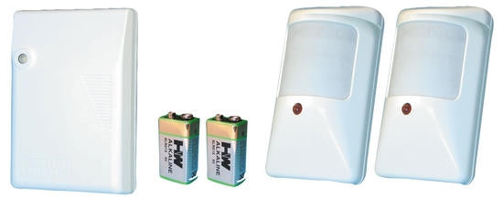 Pack alarme electronique detection volumetrique infrarouge sans fil (2 ptx50 2 p9va 1 r4l) ECLATS DESTOCKAGE