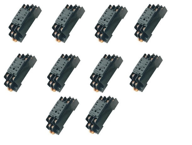 Pack de 10 supports relais pyf08a omron 8 pin pour my-2 my2nj hh52p h3y-2 st6p ECLATS DESTOCKAGE
