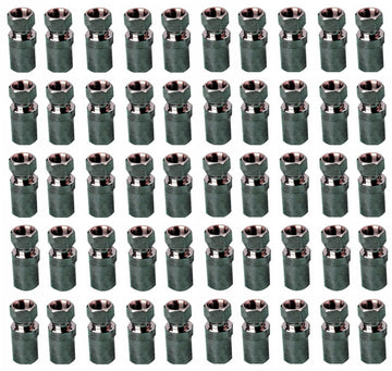 Pack de 50 fiches f a visser 10.4mm pour cable coaxial 11prtc 11vrtc ø10mm 7c2v ø11mm kx8 rg11 ECLATS DESTOCKAGE