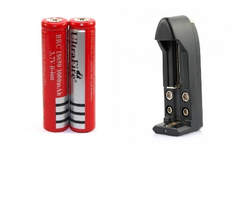 Pack de 2 batteries ultrafire rechargeable 3.7v 18650 et un chargeur de piles chargep - ECLATS DESTOCKAGE