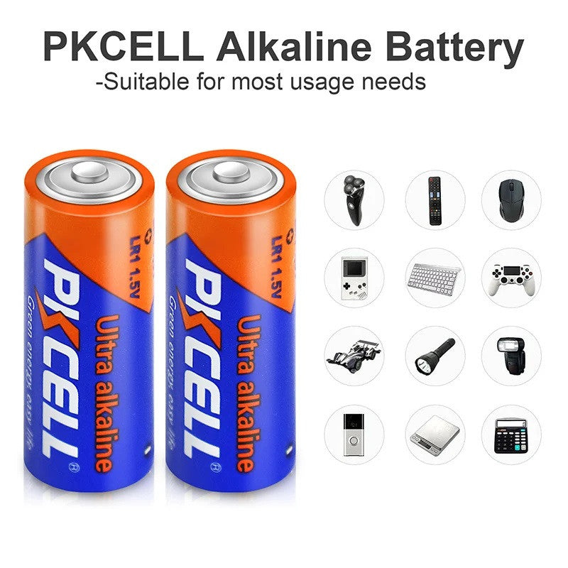 Pack de 2 piles batterie alcaline 1.5v lr01 800mah lr1 lr1c hq lr01 alimentation ECLATS DESTOCKAGE