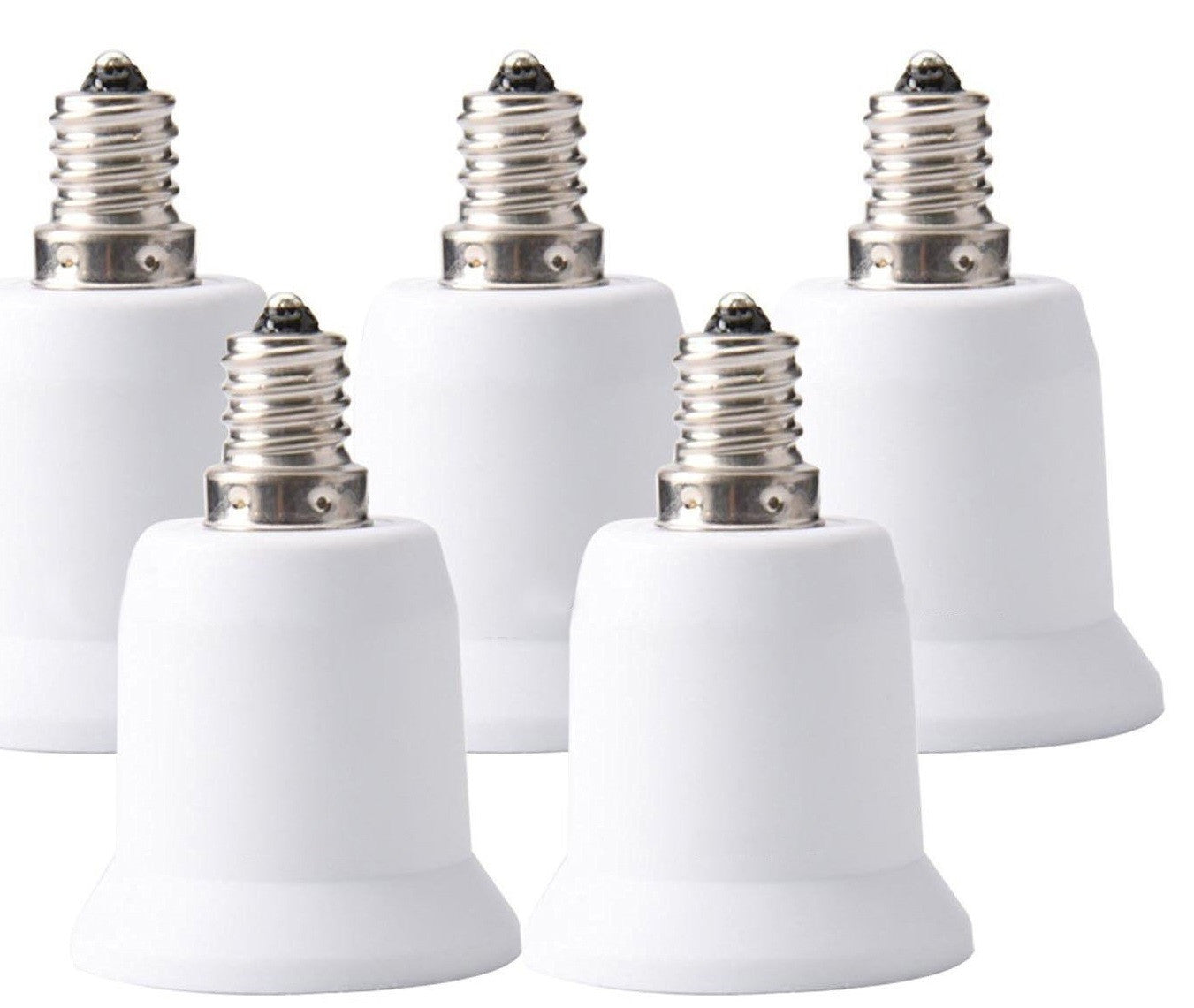 Pack de 5 adaptateurs convertisseur e14 a e27 douille ampoule led culot 12v 24v 48v 220v ECLATS DESTOCKAGE