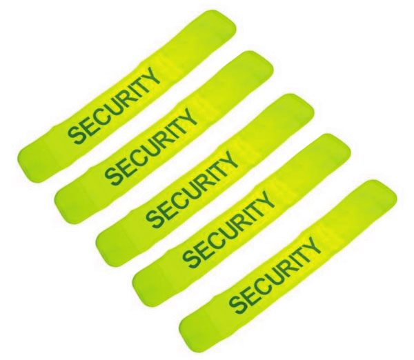 Pack de 5 brassards securite en471 jaune fluo security velcro visibilite protection bras - ECLATS DESTOCKAGE