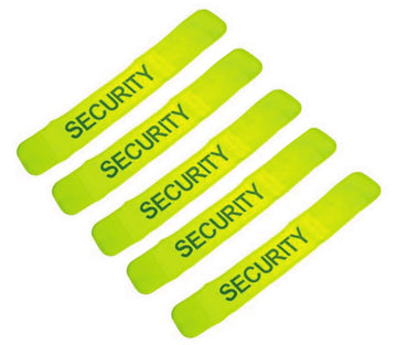 Pack de 5 brassards securite en471 jaune fluo security velcro visibilite protection bras - ECLATS DESTOCKAGE