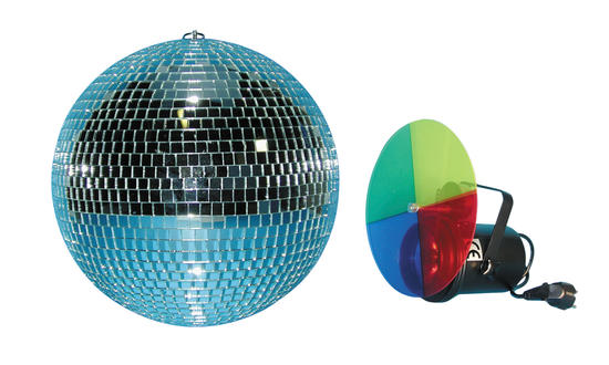 Pack eclairage electrique disco 1 boule a facettes b30 1 projecteur a disque pd 1 ampoule par36 - ECLATS DESTOCKAGE