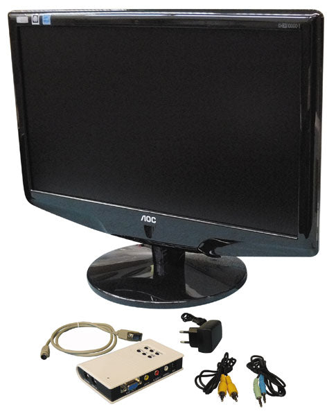 Pack ecran lcd 19' plat vga avec convertisseur multi signal video rca vers vga ECLATS DESTOCKAGE
