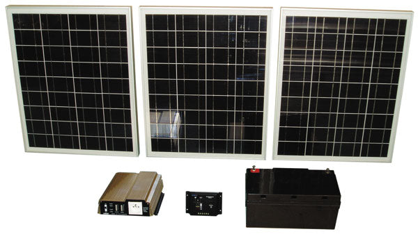 Pack panneau solaire 3x40w batterie rechargeable convertisseur tension 1000w 12v 220v 12 220 - ECLATS DESTOCKAGE