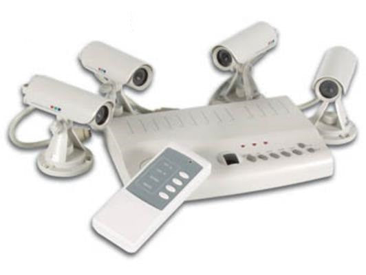 Pack surveillance audio video a/v camset13 avec 4 cameras filaires telecommande videosurveillance ECLATS DESTOCKAGE