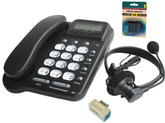 Pack telephone filaire pabx ecoute amplifie main libre 20 no casque amplificateur memoire ECLATS DESTOCKAGE