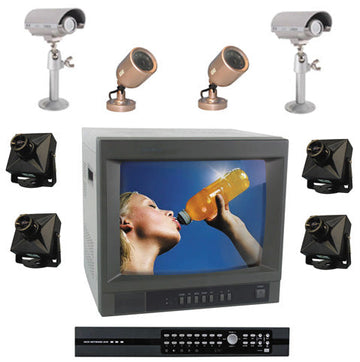 Pack video multiplexeur enregistreur numerique 9 cameras couleurs extensible 16 cameras ECLATS DESTOCKAGE