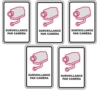 5 Panneau avertissement videosurveillance plaque signalitique à visser 30x21cm signalisation camera ECLATS DESTOCKAGE