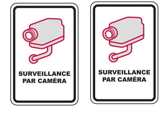 2 Panneau avertissement videosurveillance plaque signalitique à visser 30x21cm signalisation camera ECLATS DESTOCKAGE