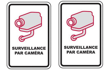2 Panneau avertissement videosurveillance plaque signalitique à visser 30x21cm signalisation camera ECLATS DESTOCKAGE