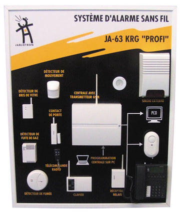 Panneau pack alarme sans fil 16 zones transmetteur telephonique gsm 433.92mhz ja63krg habitation vil ECLATS DESTOCKAGE