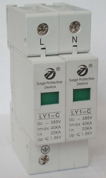 Parafoudre 2 pole type 2 40ka rail din 220v 275v parasurtenseur surtension ly1 c40 2p ECLATS DESTOCKAGE