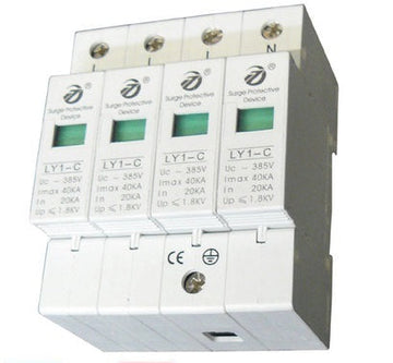 Parafoudre electrique rail 4p 385v/420v din 4 pole type 2 40ka parasurtenseur surtension ly1 c40 ECLATS DESTOCKAGE