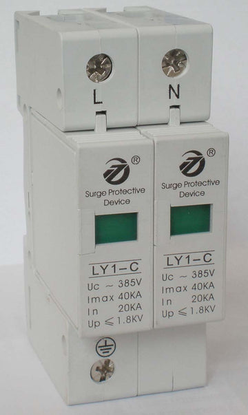 Parafoudre modulaire rail din 220v 275v 2 pole type 2 40ka parasurtenseur surtension ly1-c40 2p ECLATS DESTOCKAGE