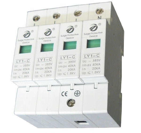 Parasurtenseur tetrapolaire pole type 2 40ka 380v parafoudre rail din 385v/420v surtension ECLATS DESTOCKAGE