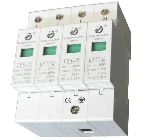 Parasurtenseur tetrapolaire type 2 40ka 380v 4 pole parafoudre rail din 385v/420v surtension ECLATS DESTOCKAGE