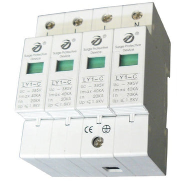 Parasurtenseur triphasé 4 pole type 2 40ka 380v parafoudre rail din 385v/420v surtension ly1 c40 4p ECLATS DESTOCKAGE