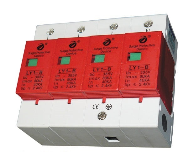Parasurtenseur triphasé type 1 80ka parafoudre 385v/420v 4 p 380v haute capacite rail din ECLATS DESTOCKAGE