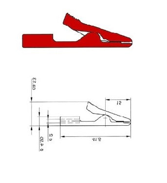 Pince crocodile miniature isolée incassable 2mm rouge  (ma1) hm3211 velleman ECLATS DESTOCKAGE