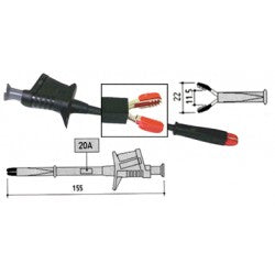 Pjp grip-fils long 155 mm pince croco noir fiche banane 4mm 1000 v 20 a  co6009n ECLATS DESTOCKAGE