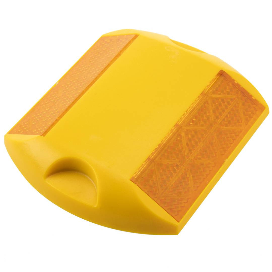 PLOT Réflecteur routier 100x100x20mm pour route rue trottoir sol Capteur de sol en plastique jaune SE113 ECLATS DESTOCKAGE