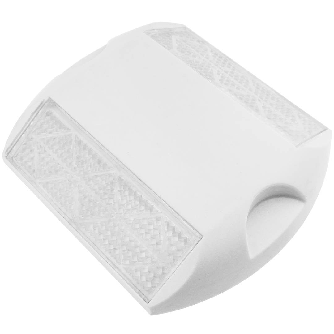 PLOT Réflecteur routier 100x100x20mm pour route rue trottoir sol Capteur de sol en plastique blanc SE112 ECLATS DESTOCKAGE