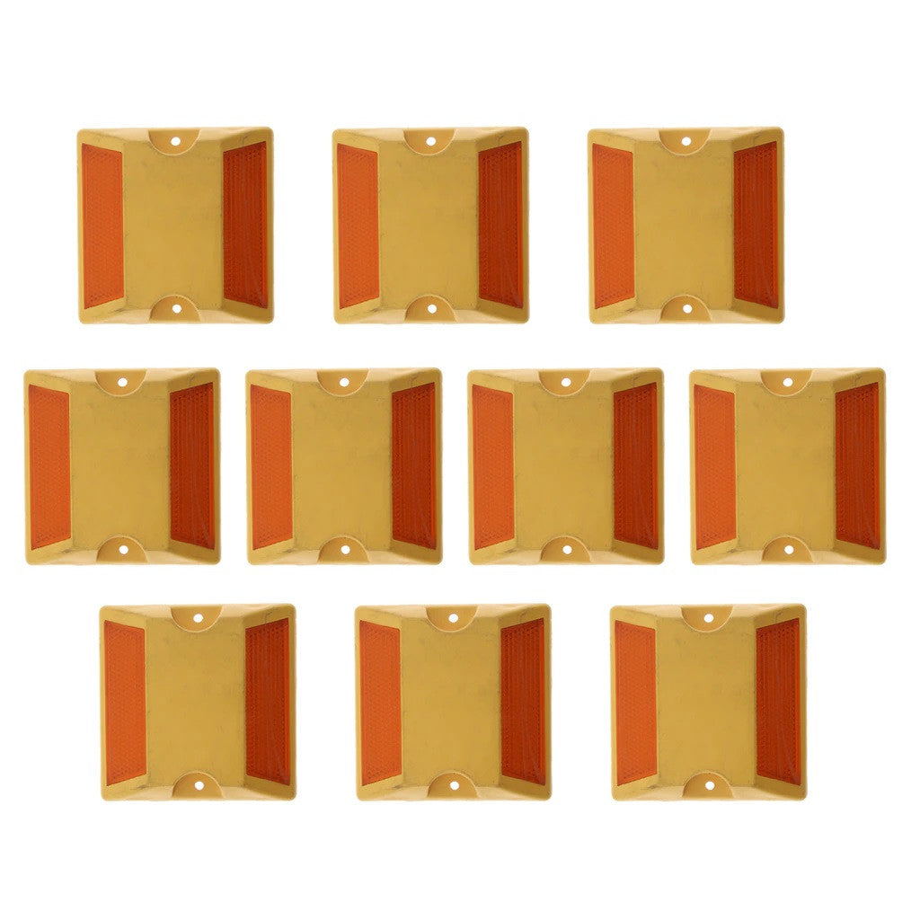10 Plot routier plastique reflecteur double à coller rétro-réfléchissant se91 balisage route securite ECLATS DESTOCKAGE