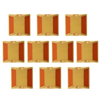 10 Plot routier plastique reflecteur double à coller rétro-réfléchissant se91 balisage route securite ECLATS DESTOCKAGE
