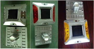 Plot routier solaire 6 led double face a encrer eclairage lumineux ip66 aluminium balisage ECLATS DESTOCKAGE