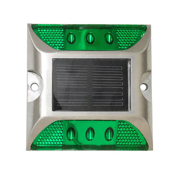 Plot routier vert coller balisage eclairage solaire 6 led route securité circulation signalisation ECLATS DESTOCKAGE
