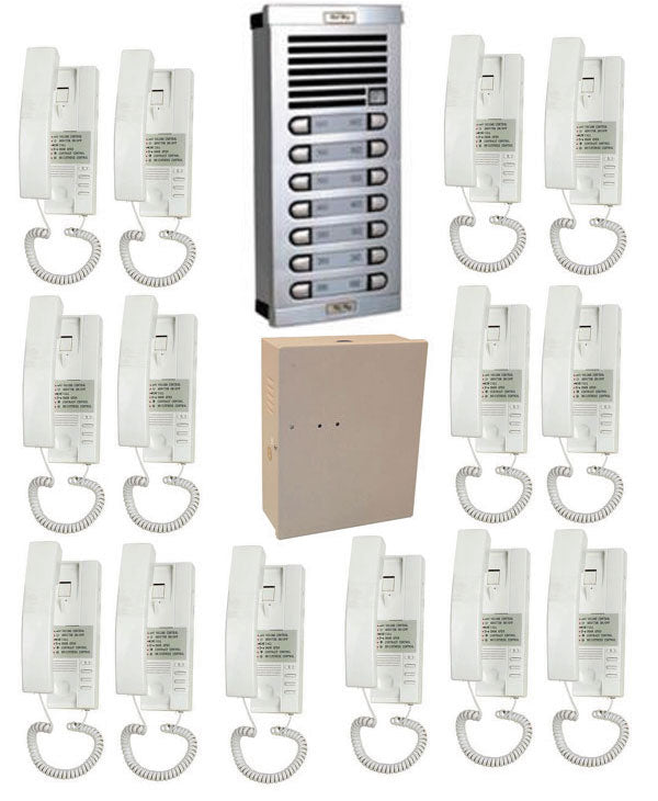 Portier phonique 14bp complet (câble à rajouter) interphone 14 logements audio collectif immeuble ECLATS DESTOCKAGE