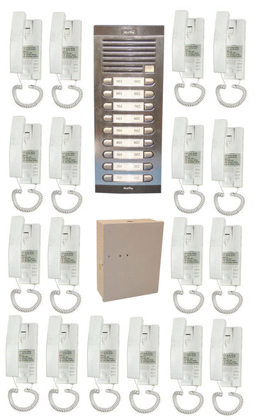 Portier phonique 18bp complet (câble à rajouter) interphone portier audio collectif immeuble ECLATS DESTOCKAGE