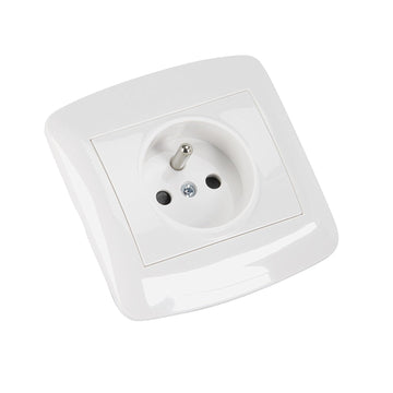 Prise electrique encastrable 2p+t 16a 220v Blanc 484739 ECLATS DESTOCKAGE