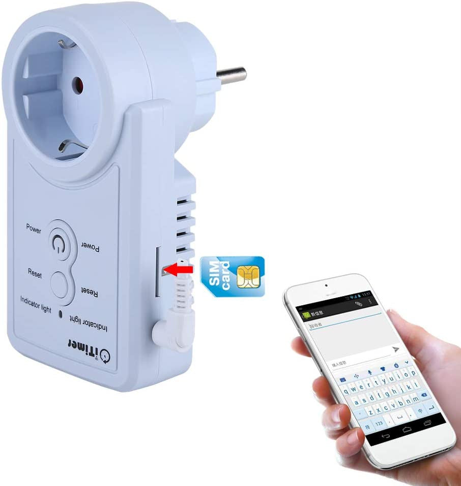 Prise GSM avec prise de courant Commutateur de prise de courant avec capteur de température Commande SMS ECLATS DESTOCKAGE