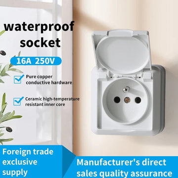 Prise murale externe anti-poussière 250V 10a 16a Standard européen français couvercle ABS ignifuge ECLATS DESTOCKAGE