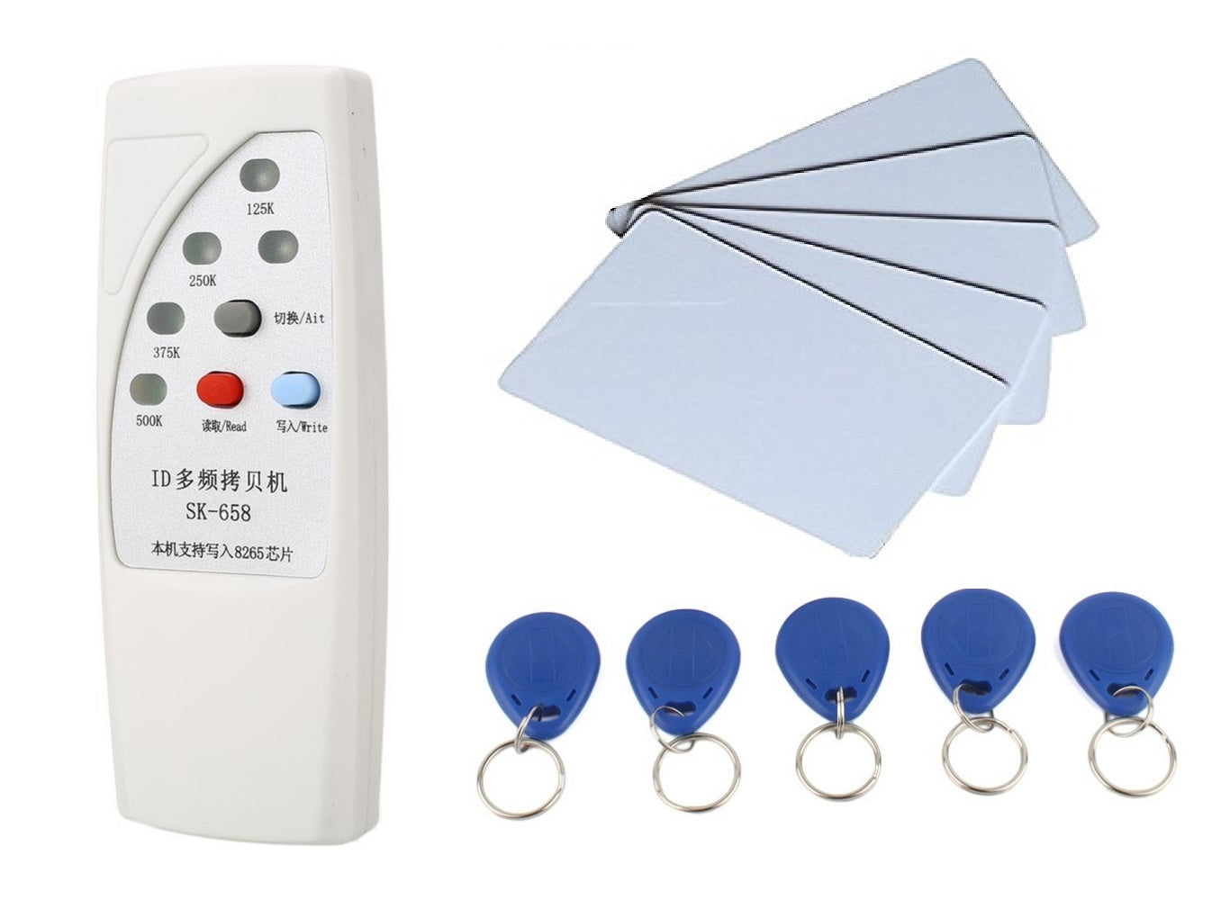 Programmateur 5 carte proximité 5 tag RFID 125KHz copieur duplicateur em4100 em4305 T5577 ECLATS DESTOCKAGE