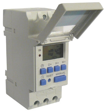 Programmateur hebdomadaire 110v 2200w thc15a rail din horloge electrique minuterie digitale 7 jours ECLATS DESTOCKAGE