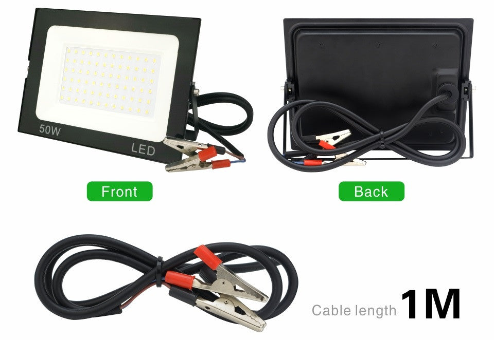 Projecteur LED eclairage 12V DC 50w blanc froid etanche ip66 lumiere portable SMD2835 4500 lumen ECLATS DESTOCKAGE