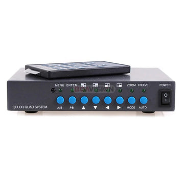 Quadravision 4 canaux couleur sécurité video CCTV Multiplexeur avec audio Zoom ECLATS DESTOCKAGE