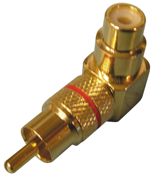 Raccord coude rca mâle fem. dore rouge ECLATS DESTOCKAGE