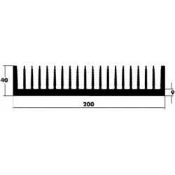 Radiateur dissipateur 200 x 100 x 40mm 0.85°c/w ref:qurapa8071100 ECLATS DESTOCKAGE