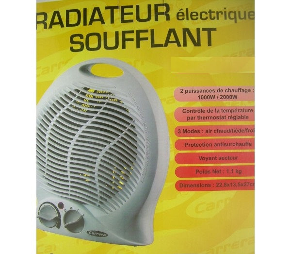 Radiateur petit soufflant chauffage appoint 2000w 1000w ECLATS DESTOCKAGE