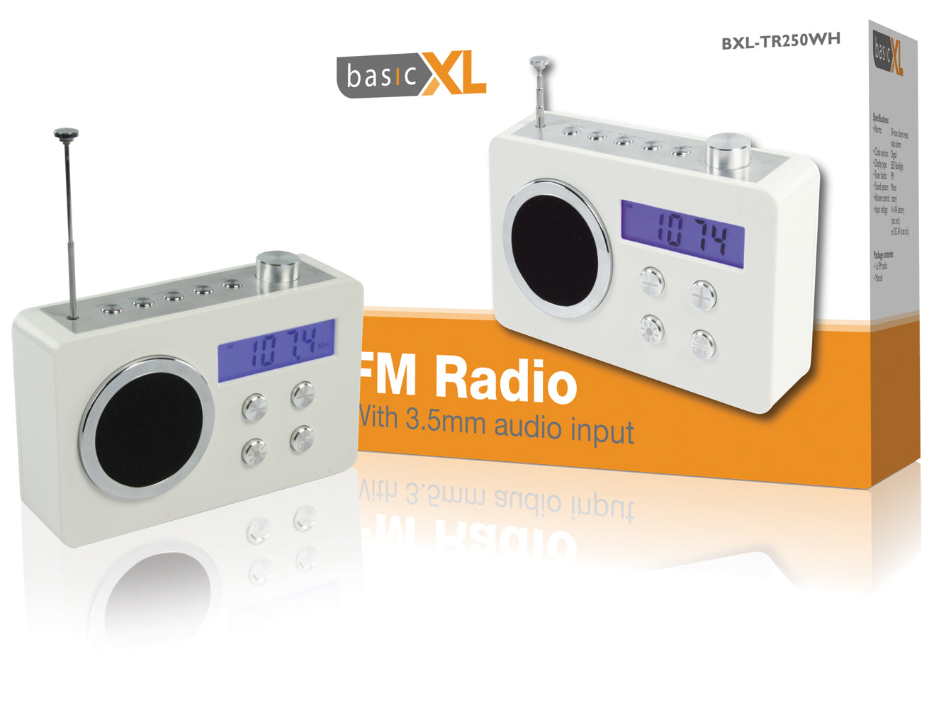 Radio portable blanche basicXL ECLATS DESTOCKAGE